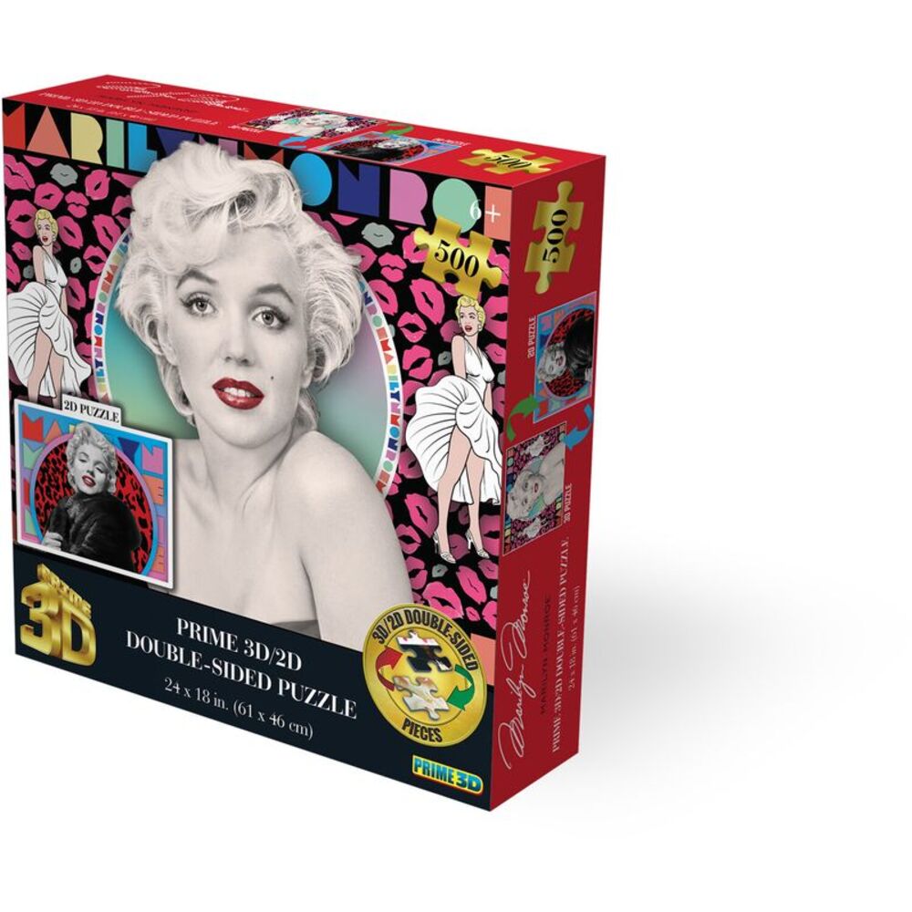 Marilyn Monroe 500pc 24x18 in 3D/2D Double-Sided Puzzle  COLLECTIBLES